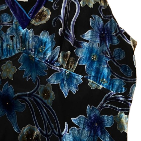 Telluride Clothing Co. Burnt velvet jewel coloured silk blend tank tunic top - Picture 13 of 16